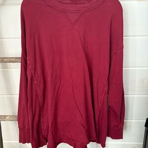Aerie Burgundy Long Sleeve Top Size XL
